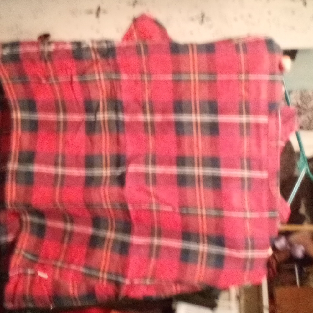 VANS OVERALL DRESS Red Black plaid SMALL SCHOOL GIRL mini skirt bib overalls
